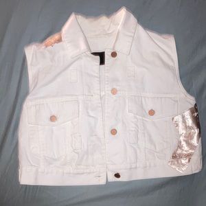 alexander wang cropped sleeveless denim vest